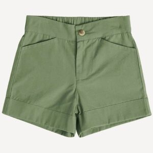 NWT 5Y Kate Quinn CUFFED POCKET SHORT TOPIARY GREEN COTTON WOVEN